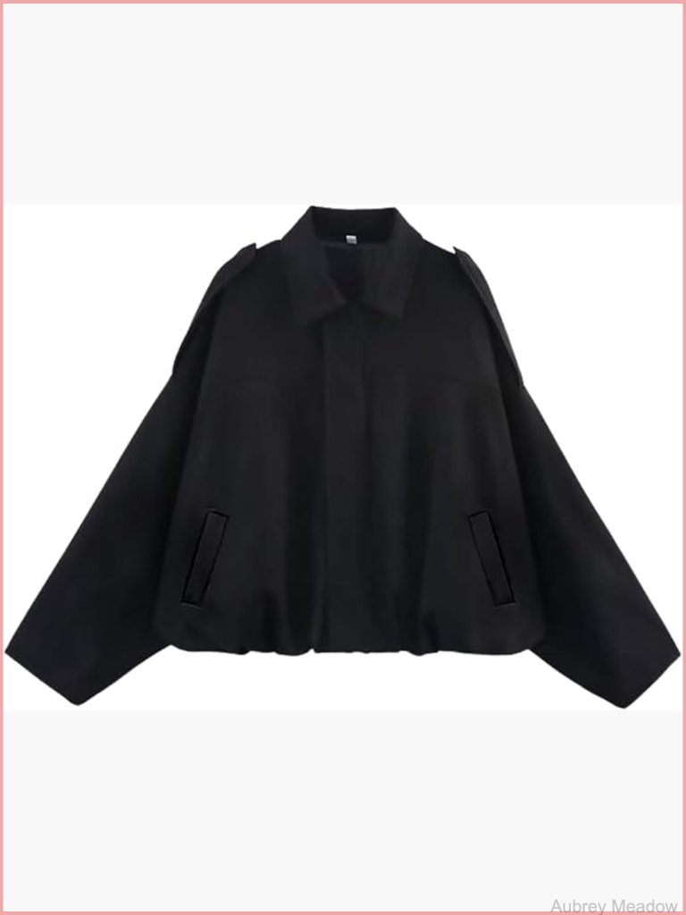 Oversized Faux Suede Bomber Jacket, Casual Lapel Pilot Coat, Long Sleeve